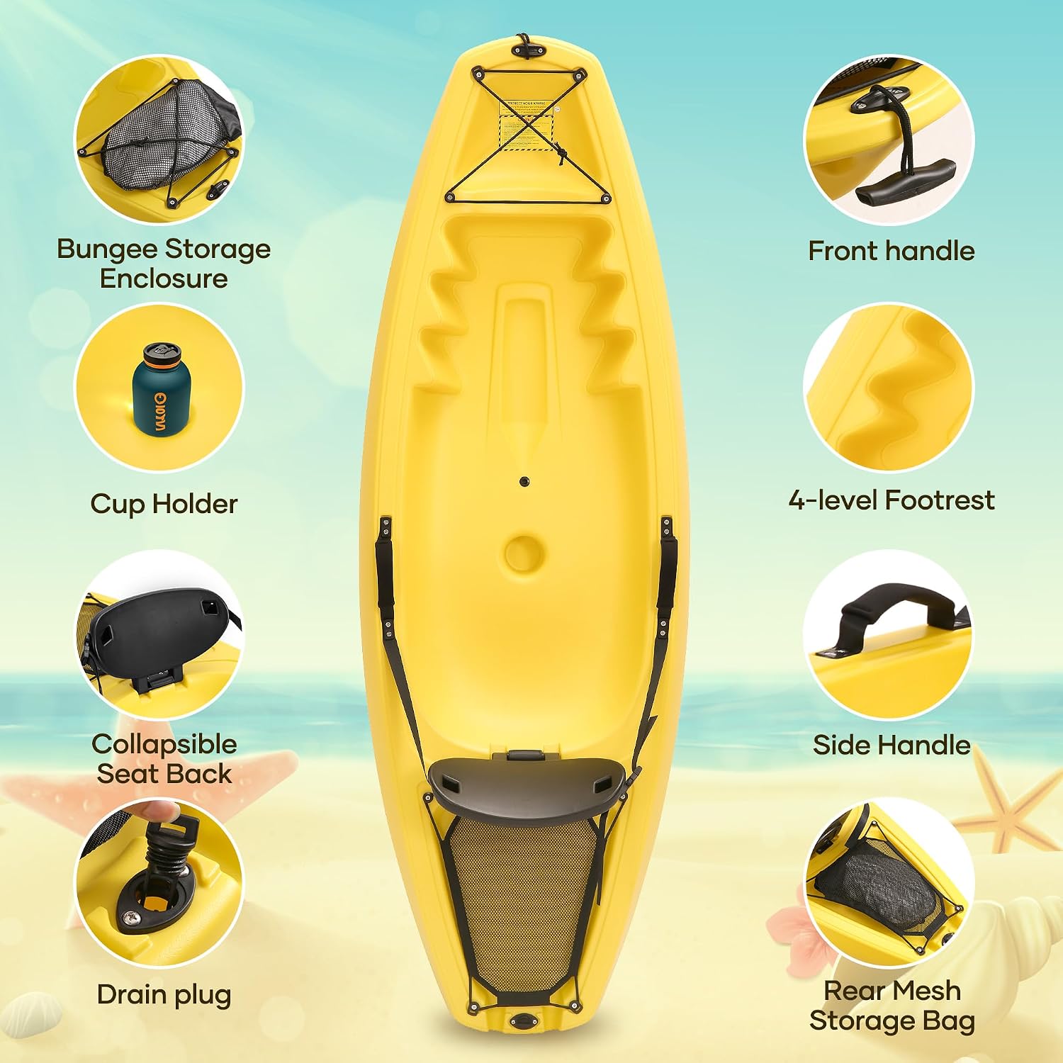 Kayak dengan Dayung 6,5 FT, Pe - Fishing Kayak Paddle ulasan dan harga