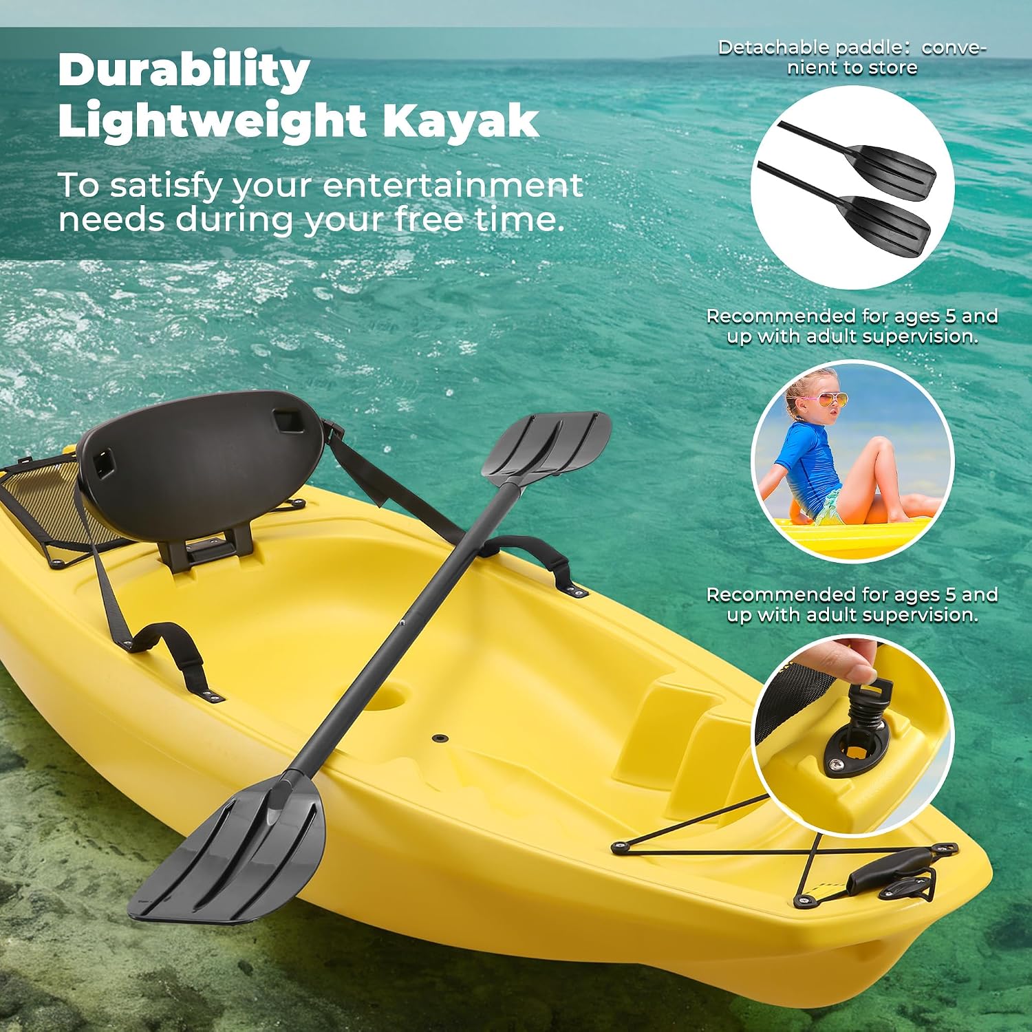 Kayak dengan Dayung 6,5 FT, Pe - Fishing Kayak Paddle ulasan dan harga